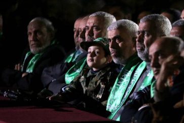 Les dirigeants du Hamas aux funérailles du martyr Mazen Faqha