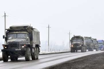 Un convoi russe près de la frontière avec l'Ukraine.