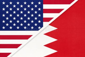 Drapeaux des USA et de Bahreïn