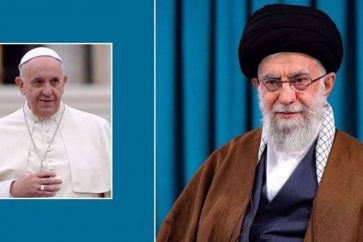 Le pape François et le l'Ayatollah Sayed Ali Khamenei.