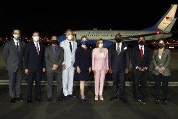 Nancy Pelosi lors de son arrivée à Taïwan, le 2 août 2022.