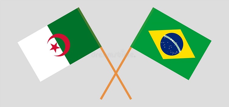 Drapeaux de l'Algérie et du Brésil