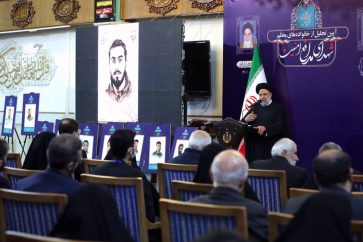 Le président Ebrahim Raïssi a assisté à une cérémonie le jeudi 8 décembre 2022 à Téhéran pour rendre hommage aux forces de sécurité qui ont perdu la vie lors des émeutes soutenues par l'étranger. ©president.ir