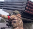 Un lance-roquettes multiple Grad dans le Donbass.