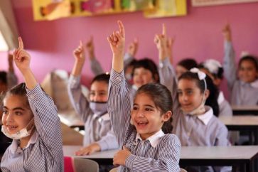 Des écolières palestiniennes dans une classe à Naplouse, en Cisjordanie occupée.
