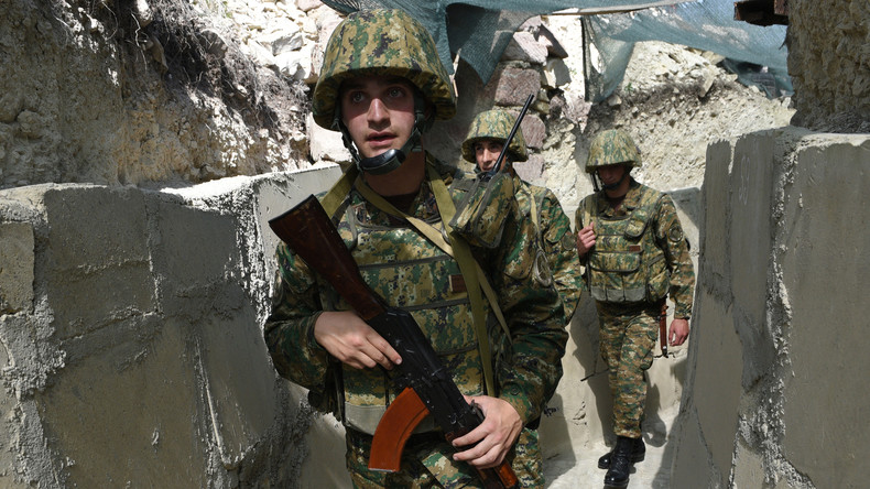 Soldats arméniens à la frontière avec l'Azerbaïdjan (image d'illustration).