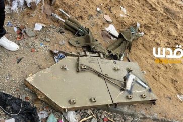 Les restes d'un char israélien détruit à Jabaliya par la résistance