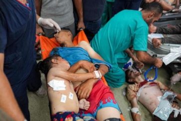 Des enfants palestiniens victimes des massacres israéliens contre Gaza