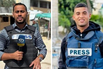 Les deux journalistes palestiniens Mohamed Mansour et Hossam Shabat tués par 'Israël' à Gaza, le 24 janviers 2025.